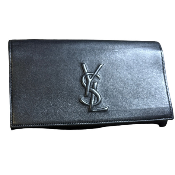 Yves Saint Laurent Black Leather Clutch - Picture 3 of 10